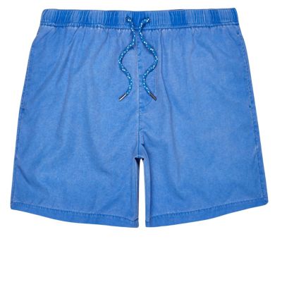 Blue drawstring swim shorts